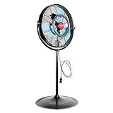 OEMTOOLS 23978 20' Tilting Pedestal Misting Fan, Water Resistant Misting Fans for Outside, Outdoor Standing Fan for Jobsite, Patios, and More, Mister Fan Outdoor w/ Aluminum Blades