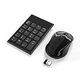 Yeemie Pro Wireless Number Pad and Mouse Combo, 2.4G Portable Ultra Slim USB Numeric Keypad and Mouse for Laptop, Notebook, Desktop, PC Computer- Just One USB Receiver