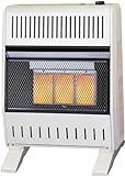 ProCom MN180TPA-B Ventless Natural Gas Infrared Space Heater with Thermostat Control for Home and Office Use, 20000 BTU, Heats Up to 950 Sq. Ft., Includes Wall Mount and Base Feet, White