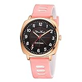 Diaofendi Solar Powered Watch for Women/Man/Nurse, Watch with 24 Hour Second Hand,Military Time Easy Read Dial (Rose Gold/Pink White)