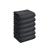 JourneyO 6 Heavy-Duty Moving & Packing Blankets - Ultra Thick Pro - 80' x 72' - Professional Quilted Shipping Furniture Pads(6 Heavy Duty Blankets 65lbs / Dozen)
