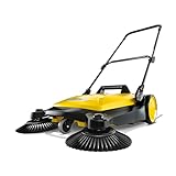 Kärcher - S 4 Twin Walk-Behind Outdoor Hand Push Sweeper - 5.25 Gallon Capacity - 26.8' Sweeping Width - Sweeps up to 26,000 ft²/Hour,Yellow