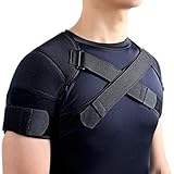 Kuangmi Double Shoulder Support Brace Strap Wrap Neoprene Protector,XL