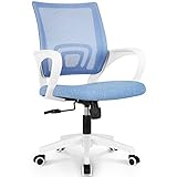 NEO CHAIR Office Chair Computer Desk Chair Gaming - Ergonomic Mid Back Cushion Lumbar Support with Wheels Comfortable Blue Mesh Racing Seat Adjustable Swivel Rolling Home Executive
