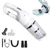 Fey Cordless Handheld Vacuums, Upgraded Vacuum Cleaner Wireless Car Vacuum Cleaner with 13000Pa Powerful Suction,Rechargeable Hand Held Auto Vacuum for Home & Car Dual Use,White