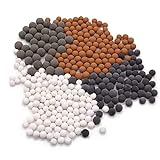 Mineral Beads Stones Balls for Filter Showerhead, Muulaii Bath Filter Bath Stone Waterbeads Showerhead Filter for Purifying Water (Orange Gray White)