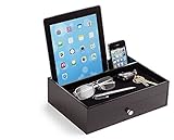 Massca Nightstand Organizer for Men Multi-Device Office Desk Valet Tray for Men - Night Stand Organizers Charging Tray Great for Your Wallet , Keys , Phones & Other Electronic Devices