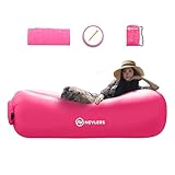 Nevlers Inflatable Lounger Air Sofa - Portable Inflatable Couch for Camping, Outdoor Movie Seating |Easy to Use Air Couch Inflatable | Inflatable Chair Camping Accessories -Pink Inflatable Sofa
