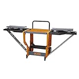 Bora Portamate - PM-8000 Miter Saw Stand Work Station | Mobile Rolling Table Top Workbench | Orange & Grey with Folding Wing Extensions Orange/Black