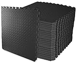 BalanceFrom Puzzle Exercise Mat with EVA Foam Interlocking Tiles for MMA, Exercise, Gymnastics and Home Gym Protective Flooring, 3/4' Thick, 96 Square Feet, Black