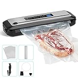 Inkbird Vacuum Sealer Machine with Starter Kit, Automatic PowerVac Air Sealing Machine for Food Preservation, Dry & Moist Sealing Modes,Built-in Cutter,Easy Cleaning Storage