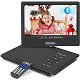 Jekero 12.5' Portable DVD Player, Bluetooth Car Headrest Video Players with 10.1' Swivel Screen, 5 Hours Rechargeable Battery, Car Headrest Mount, Regions Free, Car DVD Player Supports SD/USB/Sync TV