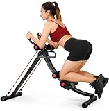 PINJAT Ab Workout Equipment, Ab Machine for Women Home Gym, Adjustable Abdominal & Core Exercise Fitness Equipment for Full Body Shaping, Foldable Waist Trainer Ab Cruncher Strength Training with LCD