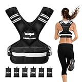 Yes4All Adjustable Weighted Vest with Reflective Strip,11-20 lbs Weight Vest for Strength Training for Men & Women