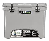 Frosted Frog Gray 60 Quart Ice Chest Heavy Duty High Performance Roto-Molded Commercial Grade Insulated Cooler with Telescoping Handle and Wheels