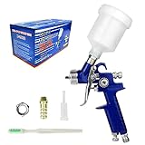 Tosucs HVLP Spray Gun with 1.0mm Tip Air Spray Gun for Car Spraying Gravity Feed Paint Gun for Car Prime,Furniture Surface Spraying,Wall Painting Include 125ml Capacity Cup