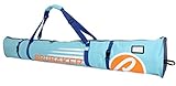 BRUBAKER Padded Ski Bag Skibag Carver Champion - Limited Edition - 190 cm / 74 3/4' Light Blue Orange