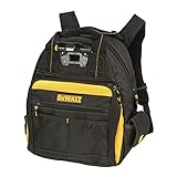 DEWALT DGL523 Lighted Tool Backpack Bag, 57-Pockets, Black,yellow