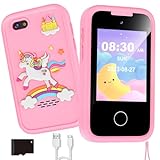 Kids Smart Toy Phone for Girls Toddler Touchscreen Game Unicorn Phone Gift for 3 4 5 6 7 Year Old Girls Portable MP3 Music Player with Camera, Christmas Birthday Gifts for Kids Toys Age 3-7(Pink)