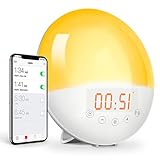 EEEKit Sunrise Alarm Clock WiFi Smart Wake Up Light Alarm Clock Sleep Aid Digital Alarm Clock with 4 Alarms, 7 Colors, FM Radio, Snooze, 8 Natural Sounds, Gift for Mom Grandma Girls Valentine's Day