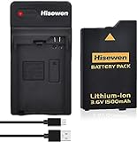Hisewen 1500mAh 3.6V Lithium Ion Battery and LED USB Charger for Sony PSP 3000 / PSP Slim 2000 PSP-S110 Console, PSP-2001, PSP-3000, PSP-3001, PSP-3002, PSP-3004, PSP Slim Console