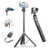 [Newest] 62' Selfie Stick Tripod with Remote - Kaiess Tripod for iPhone, High Strength Legs & Extendable Tube Tripod Stand, Fit for iPhone 13 Pro Max/13 Pro/12 Pro Max/Samsung S22/Camera/GoPro