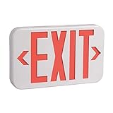 AmazonCommercial Acrylonitrile Butadiene Styrene LED Emergency Exit Sign, UL Certified, 1-Pack, Double Face Exit with Battery Backup