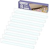 RowinsyDD 8 Pack Toy Blocker for Furniture, Clear Under Couch Blocker, Stop Things Going Under Sofa or Bed, 16' L x 1.6' H, Adjustable Gap Bumper for Furniture with Strong Tape