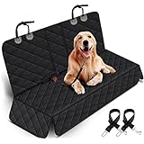 Yuntec Dog Car Seat Cover, Back Seat Cover for Dogs Pet Car Seat Protector Waterproof Bench Car Seat Cover, Non-Slip Reat Seat Cover fits Middle Armrest for Most Cars Trucks SUVs - Black