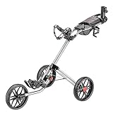 caddytek 3 Wheel Golf Push Cart - Deluxe Quad-Fold Compact Push & Pull Folding Caddy Trolley - Caddylite 15.3 V2
