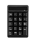 Bluetooth Numeric Keypad, 19 Keys Portable Wireless Number Pad Bluetooth Numpad for Computer Laptop, 10m Bluetooth Connection, Long Work Time
