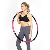 HEALTHYMODELLIFE Exercise Fitness Hoop for Adults - Easy to Spin, Premium Quality and Soft Padding Weighted Hoop - Detachable Hoops for Home & Gym Workouts - 3lbs
