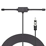 Bingfu Universal Car Stereo AM FM Dipole Antenna,Hidden Adhesive Mount AM FM Radio Antenna for Vehicle Car Truck SUV Radio Stereo Head Unit Receiver Tuner,10 feet Cable DIN Plug Connector