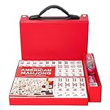 GUSTARIA American Mahjong Set, Mahjongg Game Set with 166 Premium White Tiles (1.2’’,Standard Size) & Durable Carrying Case,Racks & Pushers Not Included