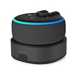 Fanxoo ED3 Battery Base for Echo Dot 3rd Gen, Portable Charging Power for Echo Dot 3rd, Alexa Auxiliary Power Accessories (Not Include Echo Dot 3rd) (Black-19W)