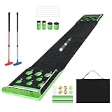 Golf Pong Putting Game Indoor Putting Green 10.1 Ft Golf Putting Game Set with 2 Putters, 8 Golf Balls, Putting Mat Practice for Office Backyard Party Outdoor Great Gift