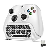 TNP Wireless Chatpad for Xbox One Controller S/X & Series S/X - 2.4Ghz White Mini Text Messenger Chat Pad for Xbox One, Controller Keyboard Attachment Accessory