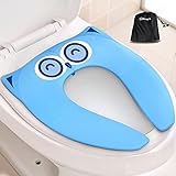 Gimars Upgrade Non-Slip Easily Removed Foldable Travel Potty Seat for Toddlers & Kids, 6 Large Non-slip Silicone Pad, Home Reusable Portable Toilet Seat Cover Fits Most Toilets, Free Carry Bag