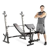 Marcy Olympic Weight Bench Incline for Full-Body Workout MD-857, Grey/Black