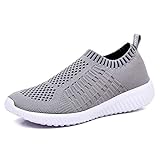 TIOSEBON Women's Athletic Walking Shoes Casual Mesh-Comfortable Work Sneakers 7 US Gray