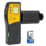 CIGMAN Laser Detector for Line Laser Level, Green Laser and Red Beam Receiver for Pulsing Line Lasers Up to 165ft, Digital Laser Receiver with Three-Sided LED Displays, Rod Clamp Included - CLD 100