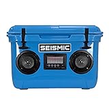 Seismic Audio - SC37WS-Blue - 37 Quart Blue Hard Cooler Box with Built-in Bluetooth Speakers