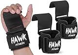 Hawk Sports Weightlifting Hooks with Wrist Straps for Men and Women, Safely Lift Weights Up to 700 lbs. with Reinforced Metal Lifting Hooks, Strengthen Your Grip and Lift Heavier Weights at Full Power