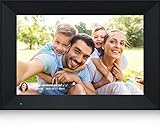 Digital Photo Frame 10.1 Inch WiFi Picture IPS HD Touch Screen Smart Cloud Photo Frame with 16GB Storage, Auto-Rotate, Easy Setup to Share Photos or Videos Remotely via AiMOR APP (Black)