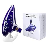 Ohuhu Zelda Ocarina with Song Book (Songs From the Legend of Zelda) Display Stand, FDA Tested 12 Hole Alto C Zelda Ocarinas Play by Link Triforce, Gift for Zelda Fans with Display Stand Protective Bag