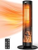 TRUSTECH 26' Tower Space Heater, 1500W Electric Space Heater for Large Room, Thermostat & 3 Modes, 60° Oscillation, 12H Timer, Safe and Quiet Space Heater for Indoor Use, Ceramic Heaters with Remote