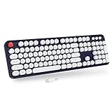 Atelus Computer Keyboards Wired, Full Size Typewriter Keyboard with Number Pad, Plug Play USB Keyboard for PC Laptop Desktop Windows (Black)