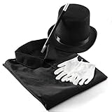 Kids Magician Costume Toy Kit Set for Boy and Girls with Top Hat, Cape, Magic Wand, and White Gloves for Magic Tricks Show and Halloween Costume | Great Gifts For Toddler and 6-8 9-12 year old Kids