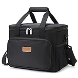 Lifewit Large Lunch Bag Insulated Lunch Box Soft Cooler Cooling Tote for Adult Men Women, Black 24-Can (15L)