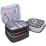 LUXJA Nail Polish Carrying Case - Holds 30 Bottles (15ml - 0.5 fl.oz), Double-layer Organizer for Nail Polish and Manicure Set, Black (Bag Only)